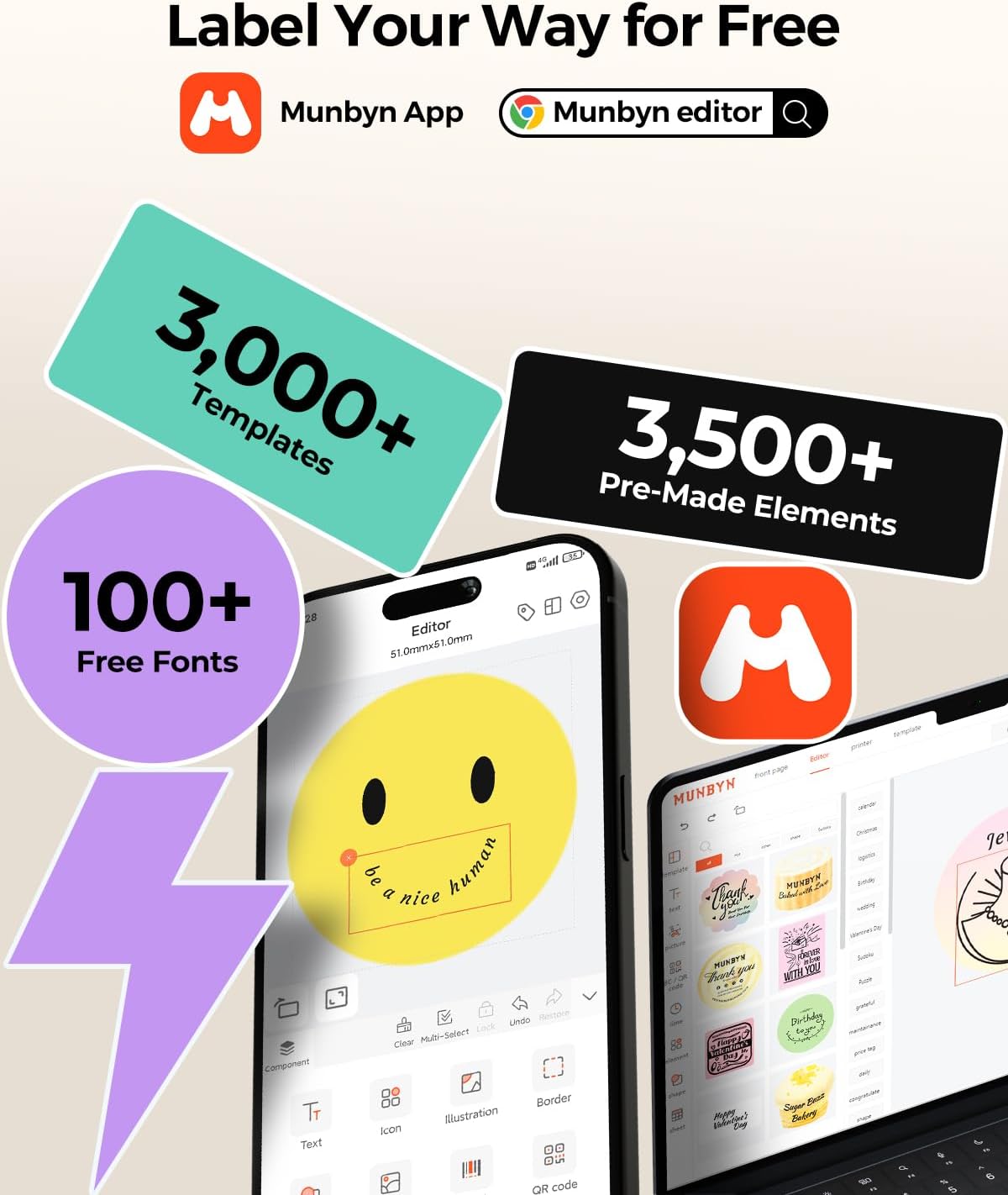 MUNBYN Bluetooth Thermal Label Printer RealWriter RW402B, 4x6 Shipping Label Printer for Small Business, Compatible with Android, iPhone and Windows, Mac, Chromebook, Ebay, USPS, FedEx, Shopify