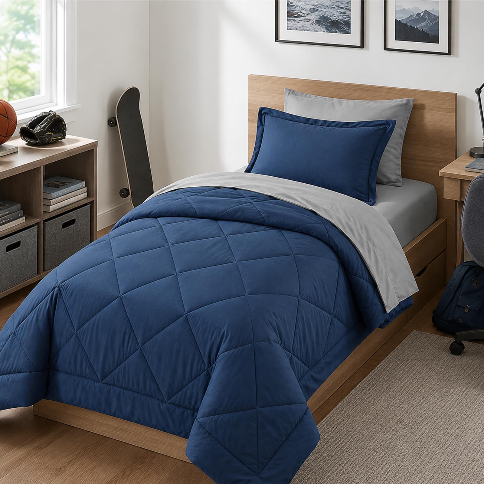 Furnishh Reversible Twin Comforter Set