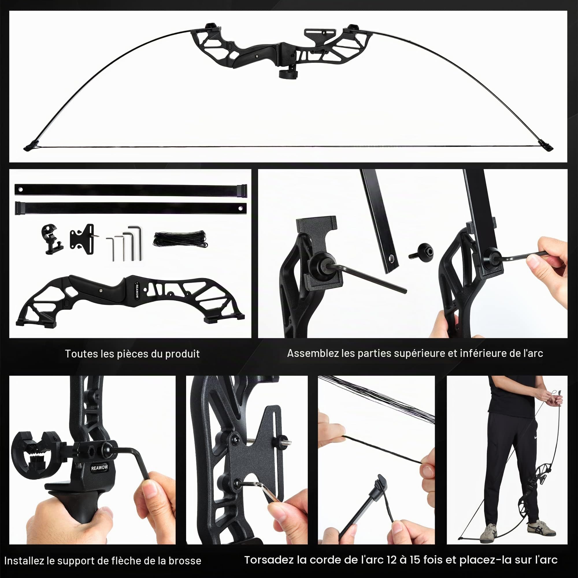 Arc de Chasse Adulte Arcs de tir à l'arc Flèche Set 30 Livres Droitierr pour Adulte Convient pour la Pratique de la Cible de Chasse en Plein air tir a l'arc Droit pour Les Débutants en