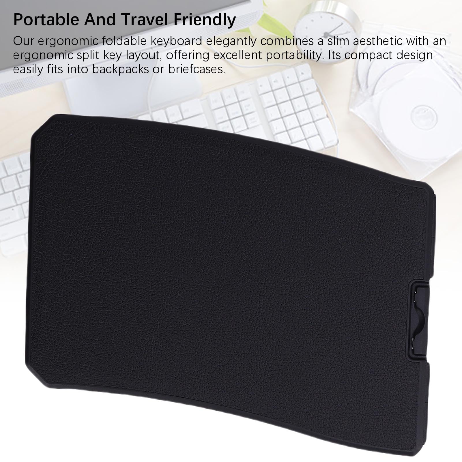 Jectse Tastiera Wireless Portatile, Tastiera Ergonomica a Forma di V Pieghevole con Layout Diviso e Wireless, per IOS, per, per Vittorie