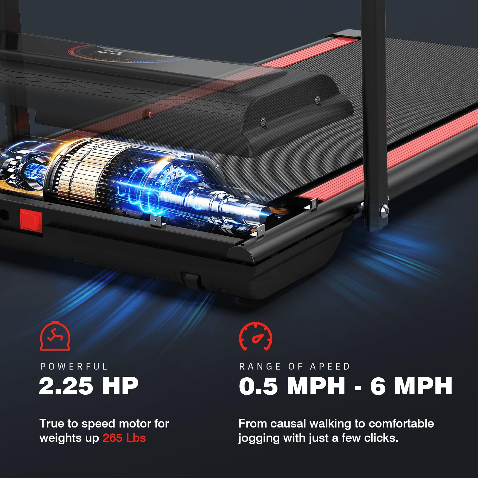 Tapis De Course Pliable Mobvoi - Compact, Sous Bureau, Vitesse Max 6 Km/h, écran LED, Télécommande - 120 Kg Max