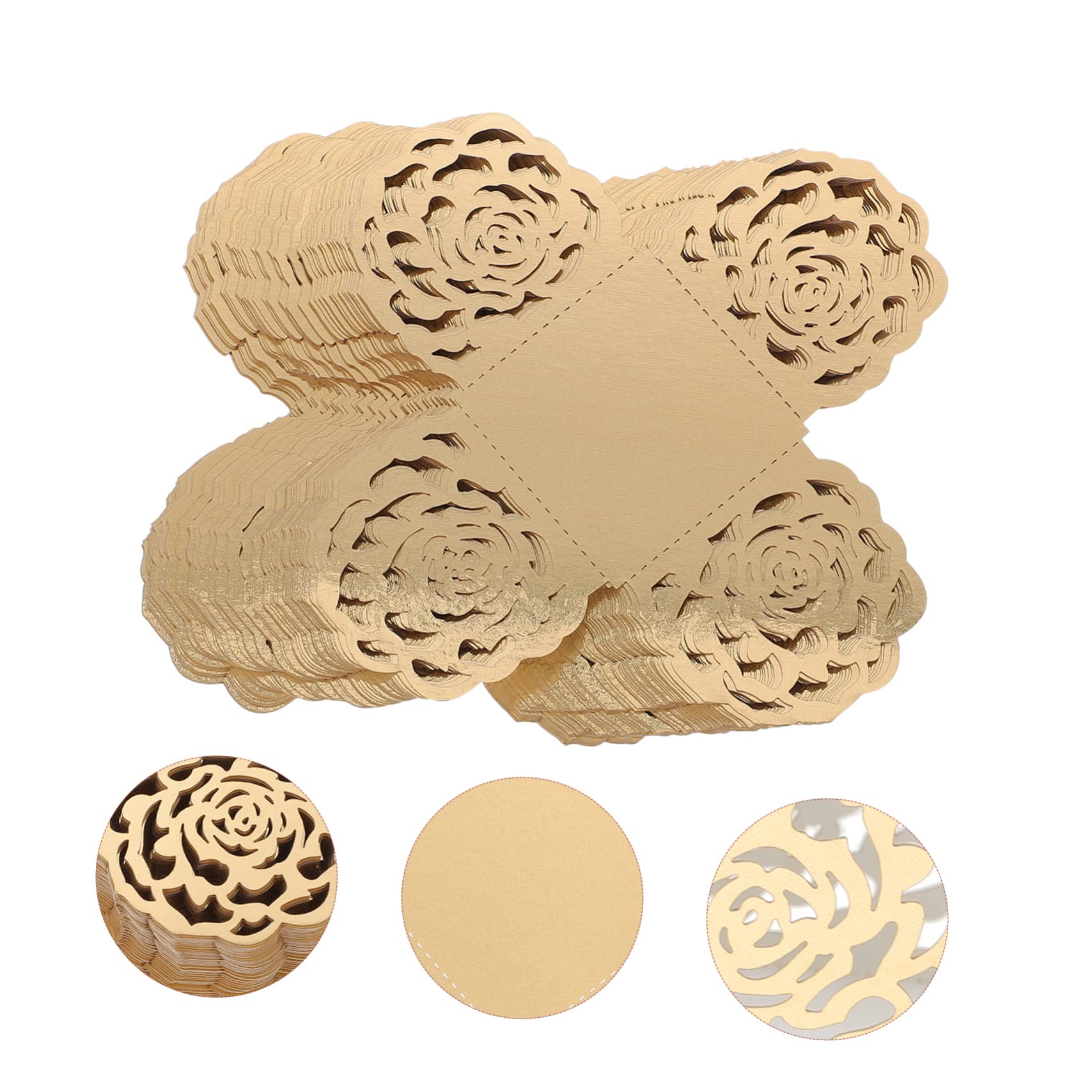 Cabilock 200pièces Caissettes Chocolat Dorées à Motif Floral pour Mariage Fêtes Et Décoration De Desserts