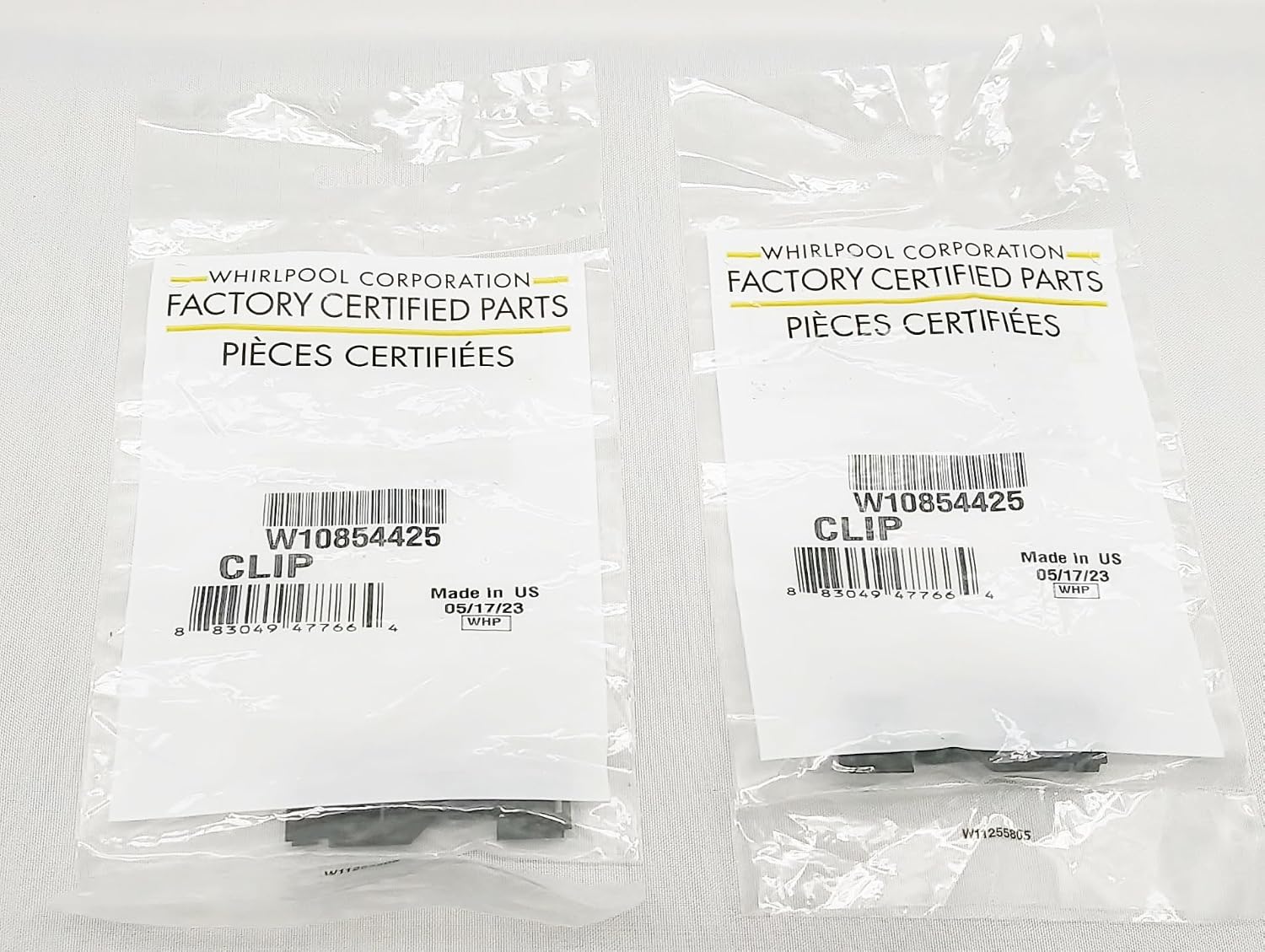 W10854425 Dryer Front Panel Clip - New - Set of Two (2) - Genuine OEM - AM 1-7-2L e - EA260119