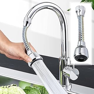 Extensor de grifo flexible para fregadero de cocina, accesorio de rociador de manguera ajustable de 360°, boquilla de refuerzo de aireador de ahorro de agua antisalpicaduras de modo dual
