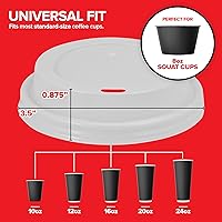Vista 3 de Stock Your Home (100 unidades) tapas desechables para tazas de café en color blanco para tazas calientes de papel estándar de 10, 12, 16, 20 y 24