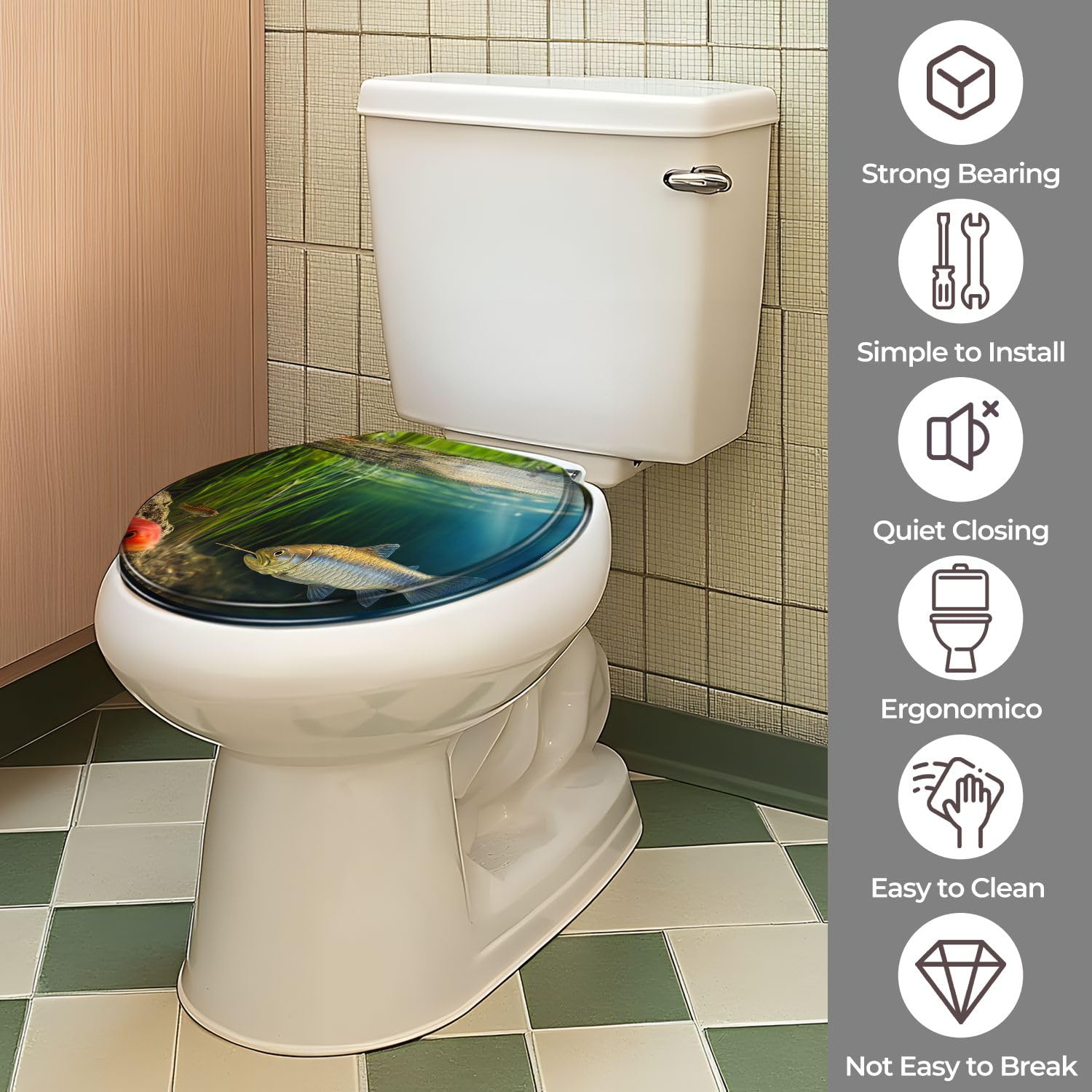 Sedile WC generico, ovale e rotondo, per bagno