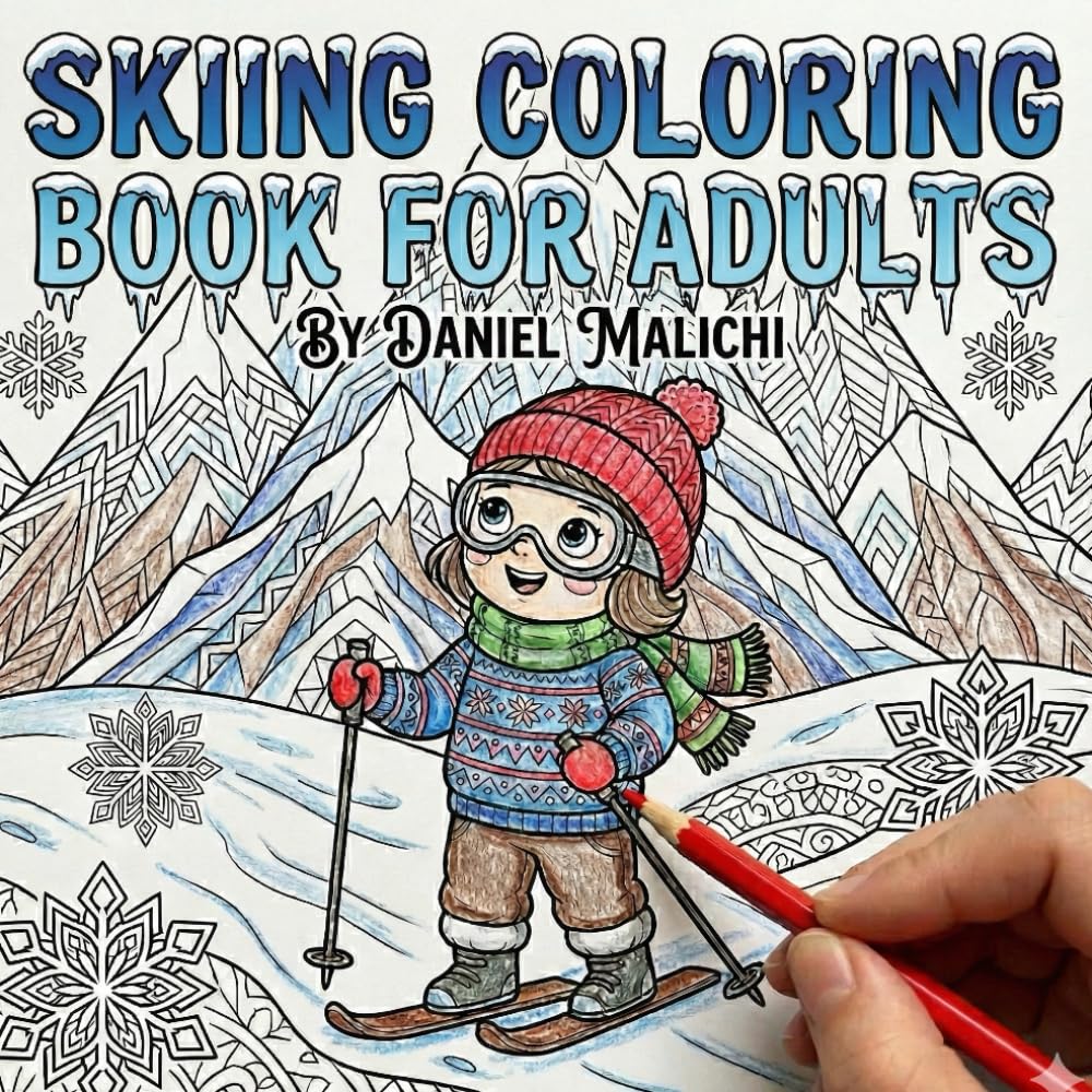 Skiing Coloring Book for Adults: A Nostalgic Winter Wonderland Journey for Stress Relief, Relaxation, and Mindfulness Featuring Mountains, Lodges, and Alpine Scenes (Mindful Coloring Journeys)