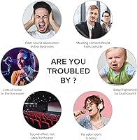 Vista 5 de Paneles de espuma a prueba de sonido de 2 pulgadas, paquete de 24 paneles acústicos insonorizados con adhesivos, espuma absorbente de sonido