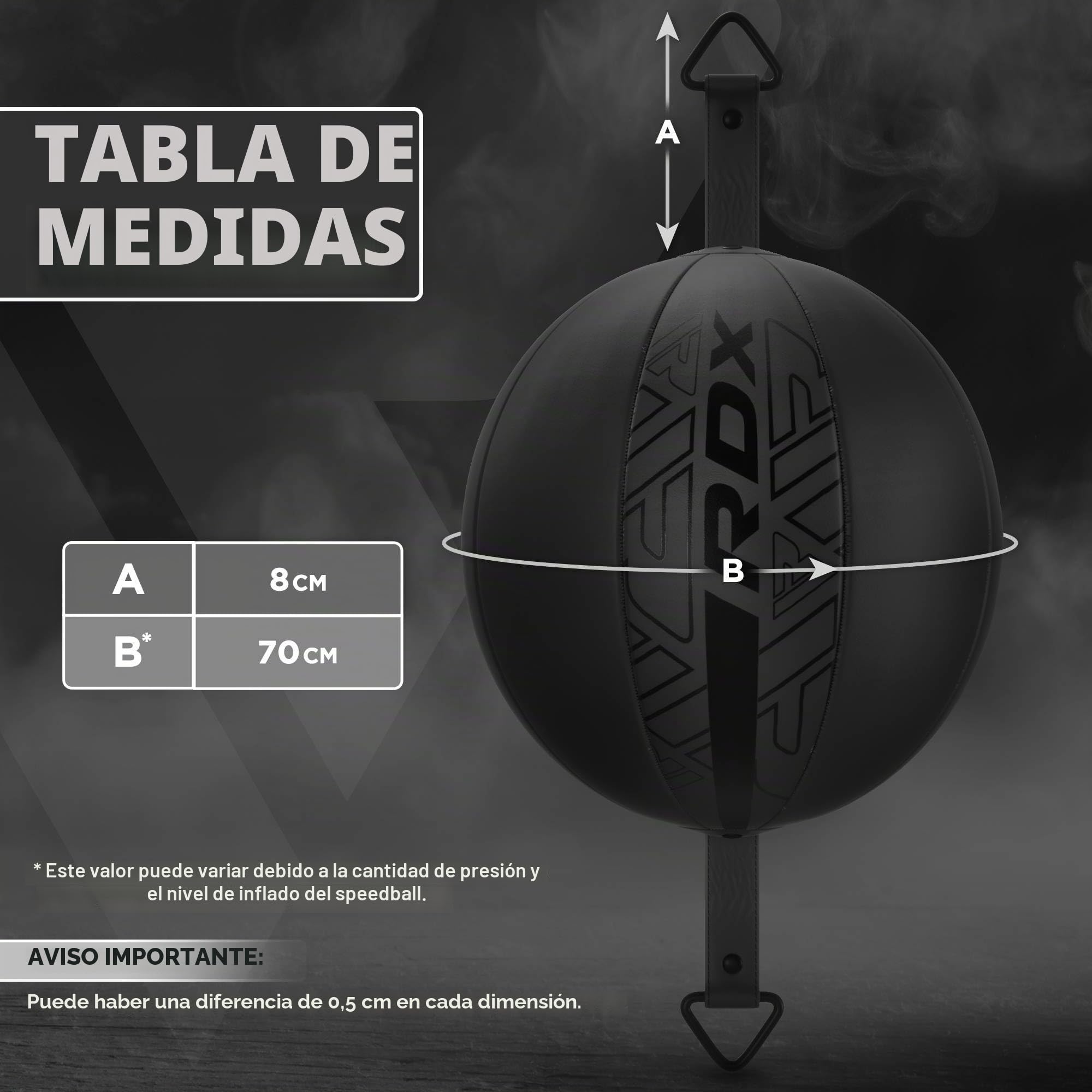 RDX Pelota De Boxeo De Doble Extremo, Pelota de Velocidad Reflex de 70 cm con Cuerda elástica Extensible de 48 Pulgadas con Extremos Dobles Boxing Gimnasio Saco Boxe Artes Marciales Fitness Gym