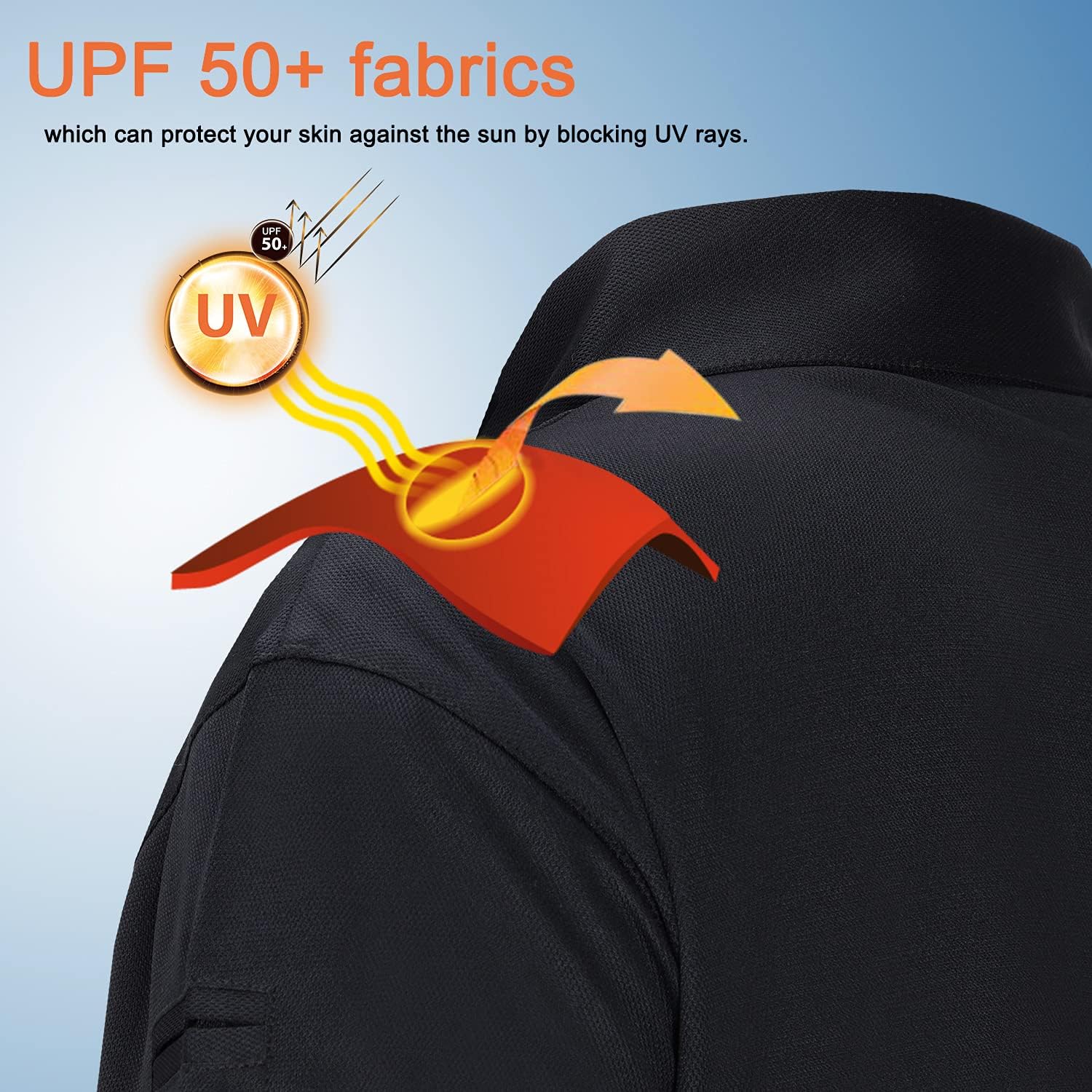 MIER Men's Outdoor Performance Tactical Polo Shirts Short and Long Sleeve, Moisture-Wicking - Image 3