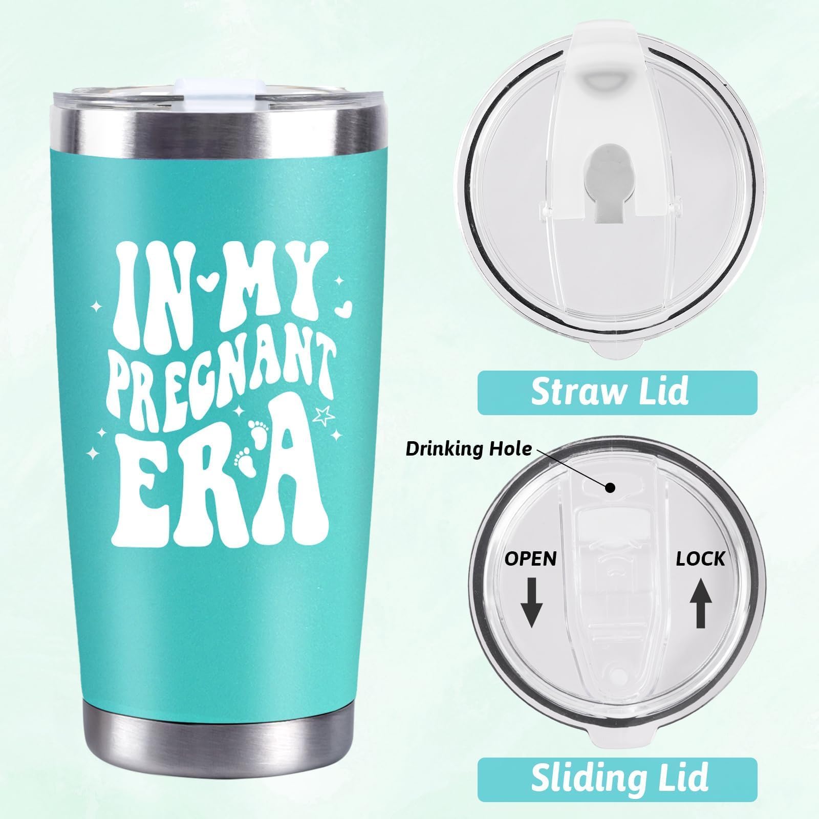 New Mom Gifts for Women, Pregnancy Gift for First Time Mothers, Mom to Be Tumbler, 20oz Insulated Cup with Lid & Straw for Wife Sister Daughter, Gender Reveal Baby Shower Mothers Day Present Xmas Gift