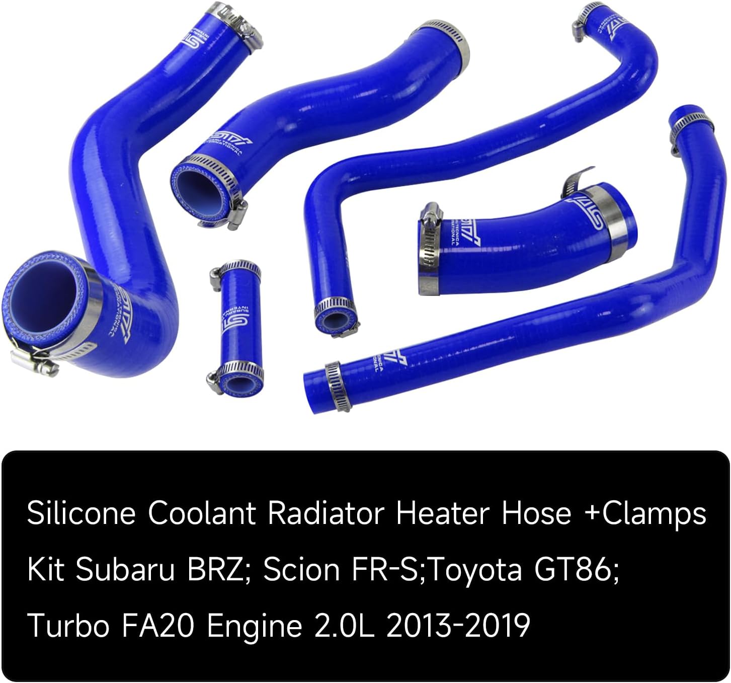 Radiator Coolant Heater Silicone Hose Compatible with Subaru BRZ Scion FR-S Toyota GT86 2013-2019 Blue with Clamps