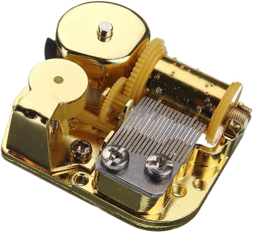 FnLy 18 Note Musical Mechanism Movement for DIY Music Box, Jingle Bells, Golden Clockwork Music Movement