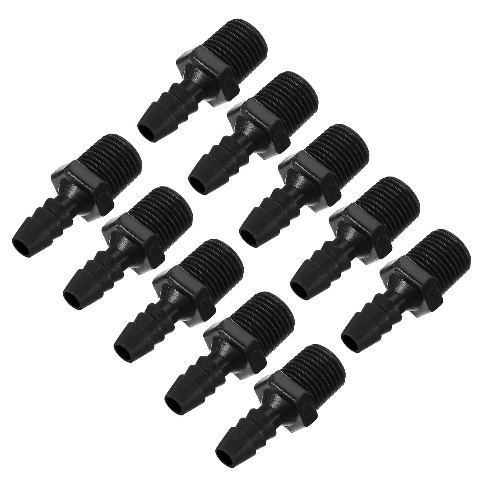 PATIKIL 1/4" Barb x 1/4" NPT Male Connector, 10 Pcs Plastic Hose Barb Fitting Industrial Hose Barb to Pipe Fitting Connect, Pipe Fitting Adapter for Water Air Fuel