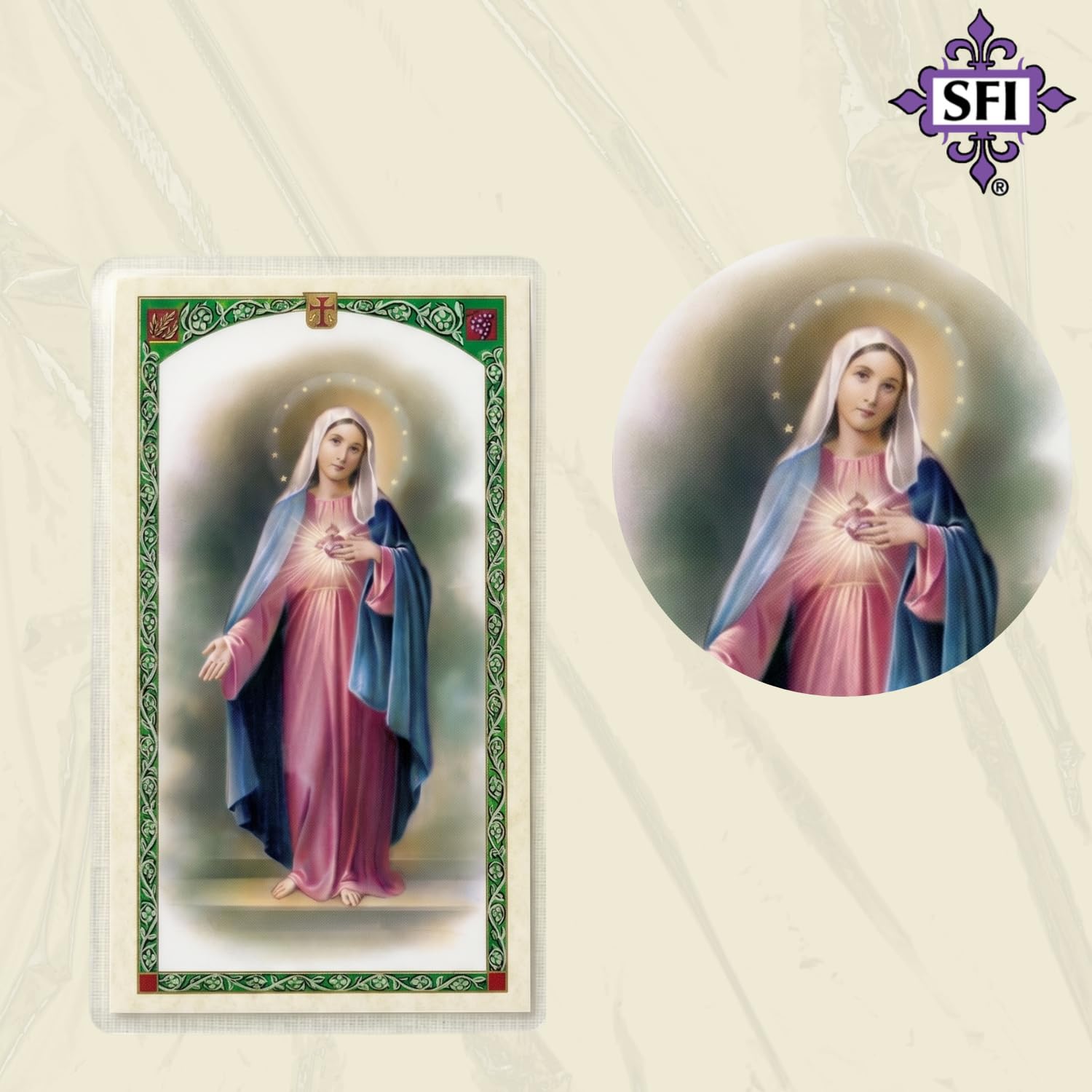 San Francis Imports Hail Mary Full of Grace Laminated Holy Prayer