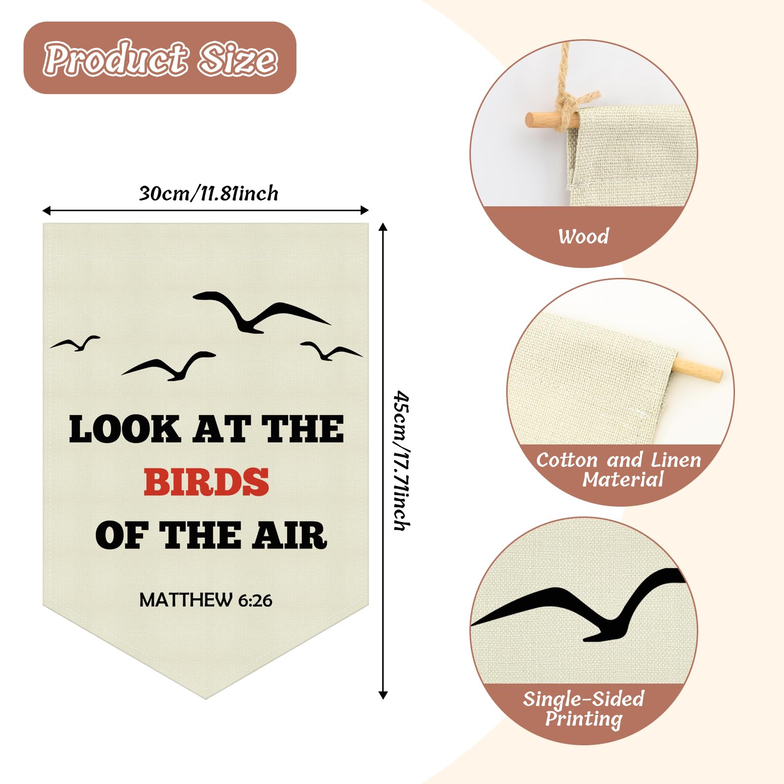 Christian Wall Banner Kids Bible Verse Hanging Pennant Flag Christian Religious Banner for Nursery Kids Room Playroom Living Room Wall Sign Decor Christmas Birthday Gifts