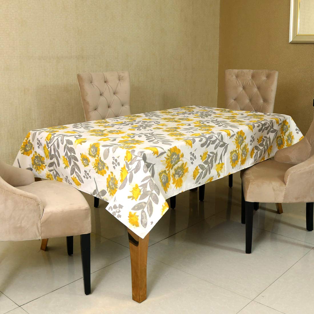 Bilberry Furnishing By Preeti Grover Cotton, Decorative Hand Made Rectangular Cotton Dinning Table Cloth (Multicolor, 6.2 Feet Long)