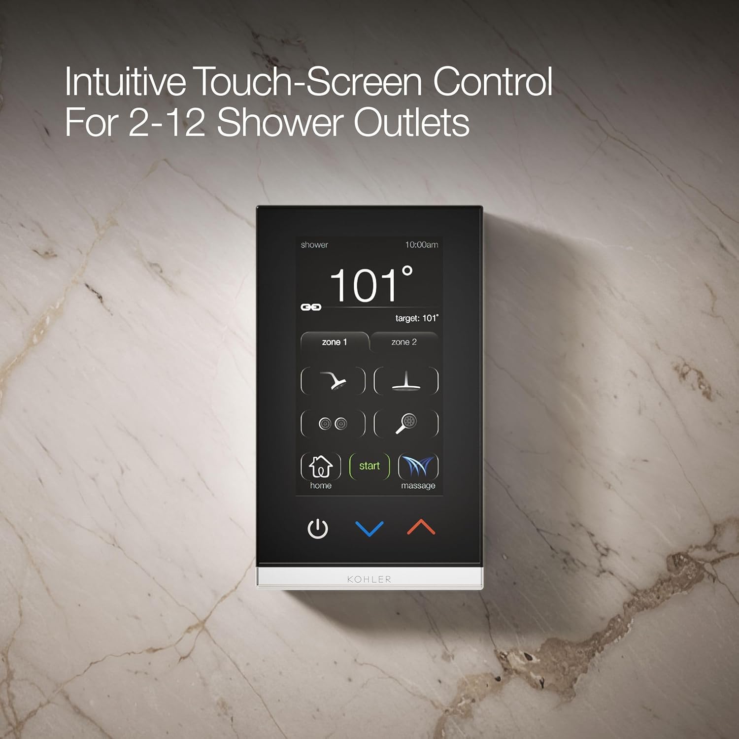 KOHLER 99693-P-NA DTV+ Touch-Screen Digital Shower Interface, Multi-Sensory Shower Experience Control Panel, Black