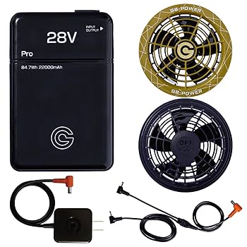 長信ジャパン28vファン、バッテリー2個セット 長信ジャパン28vファン、バッテリー2個セット 空調作業服 最大