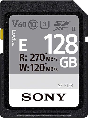 Miniatura 5 de Sony Tarjeta SDXC UHS-II serie E 256GB, V60, CL10, U3, Max R270MBS, W120MBS (SF-E256T1), negro, pequeña
