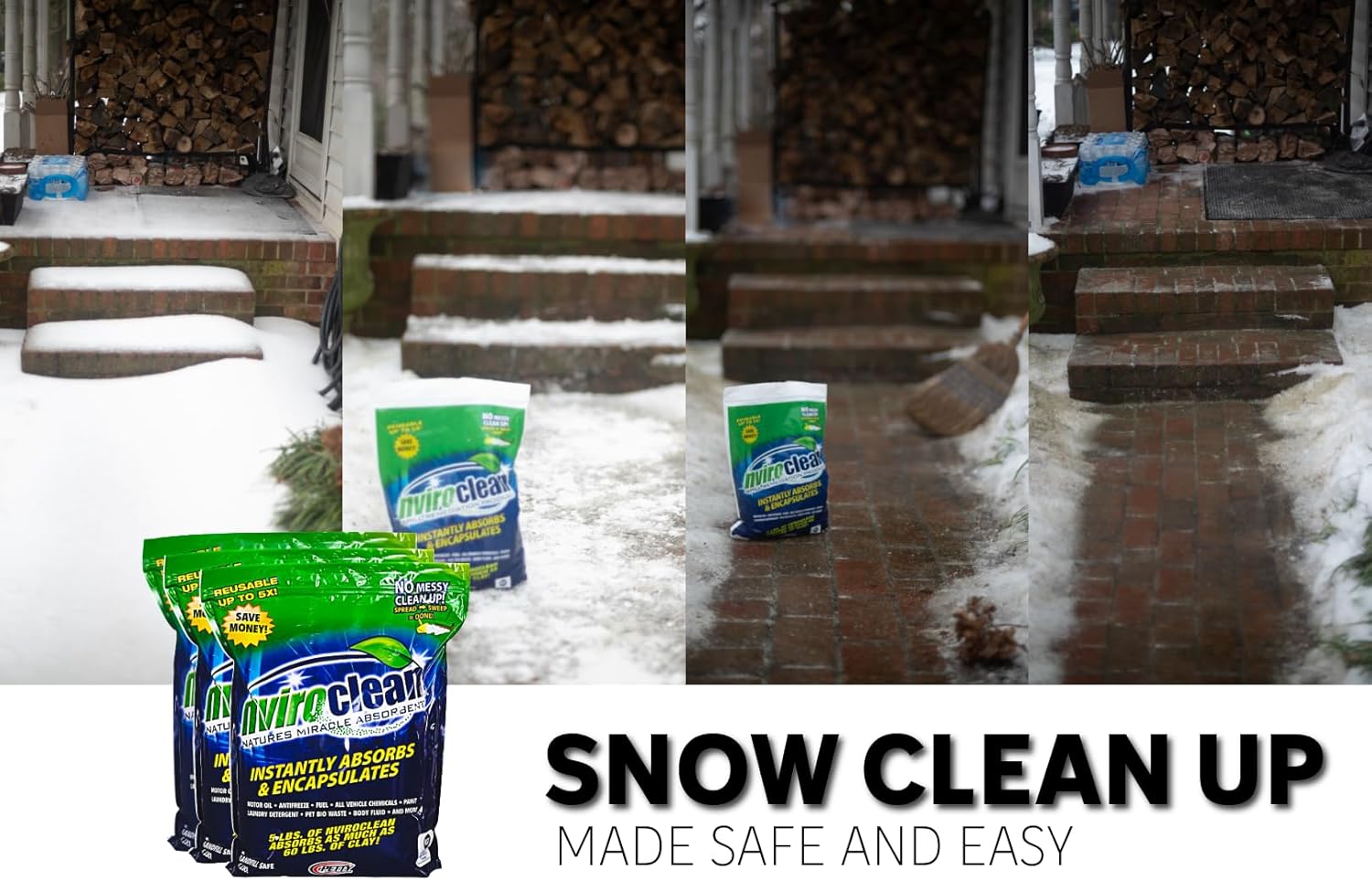 5 LB (Pack of 3) Absorbs up to 180 LBS! Super Absorbent & Encapsulant. Commercial, Industrial, & Home Use for Oil, Antifreeze, Food, Paint, Pet Waste, Body Fluids & More