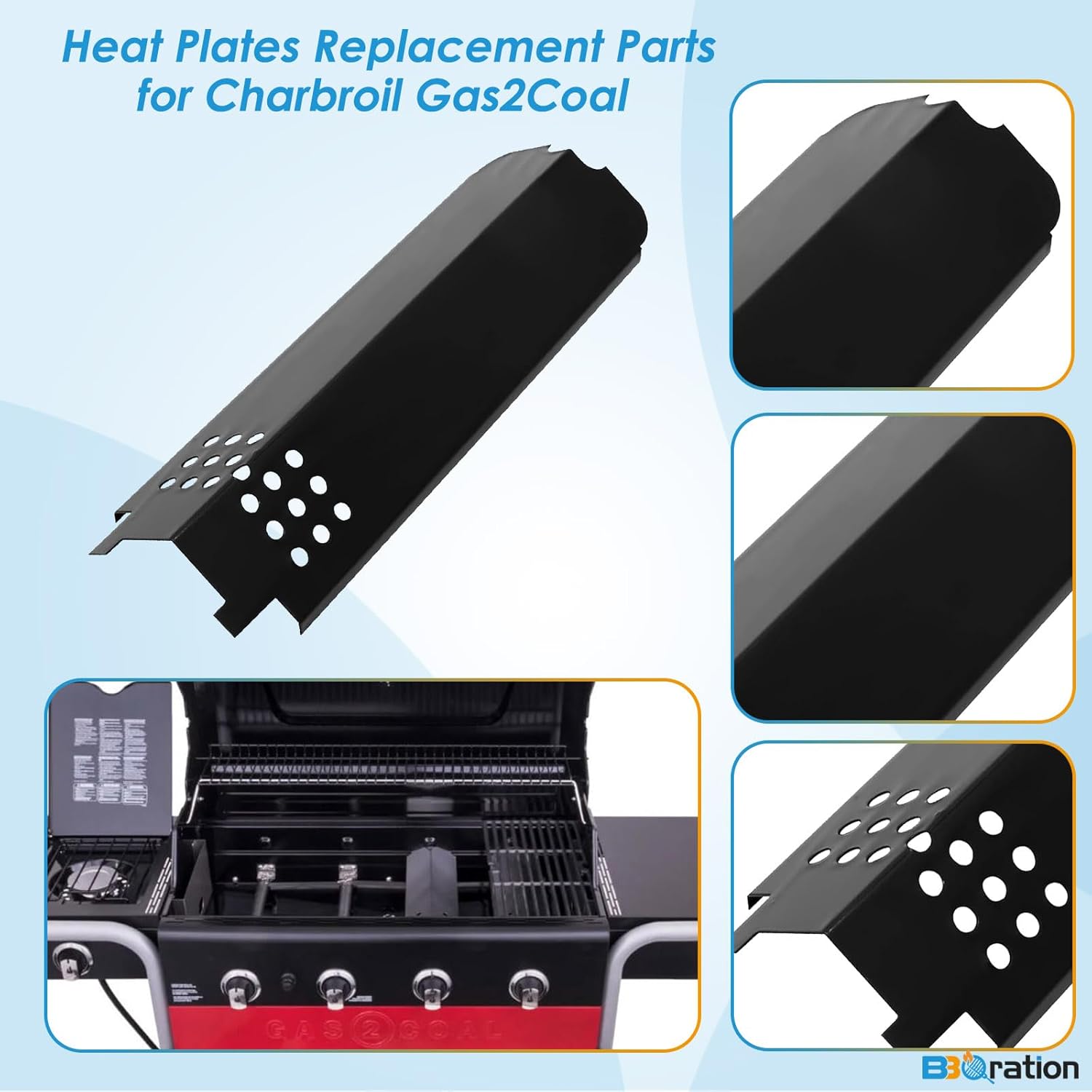 Grill Replacement Parts for Charbroil Gas2Coal 3-Burner 463370519 463370516 463340516 466370516 463336818 463370518 463341918 G553-0002-W1A G421-0500-W1