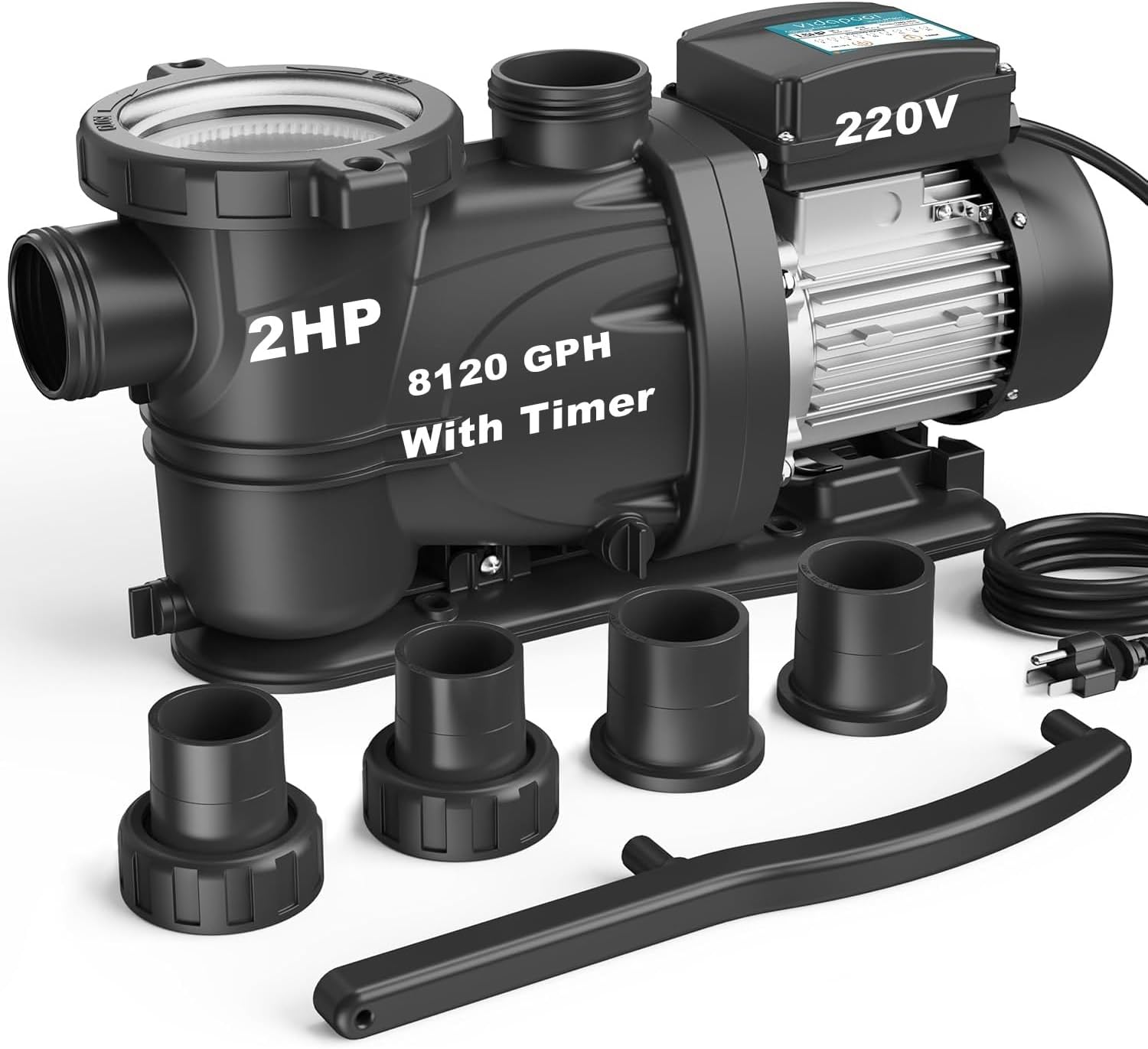 In/Above Ground Pool Pump Self Primming High Flow,Dark Grey