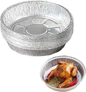 Disposable Aluminum Foil Baking Pans, Aluminum BBQ Plates, Aluminum Foil Pans, Disposable Foil Bread Baking Cookware, Food Prep, Cake, Oven Pans, 30 Pack