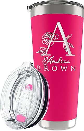 Vaso personalizado con nombre grabado, 12 diseños, vaso de café de 30 onzas con tapa deslizante, aislamiento de doble pared, regalos para mamá,