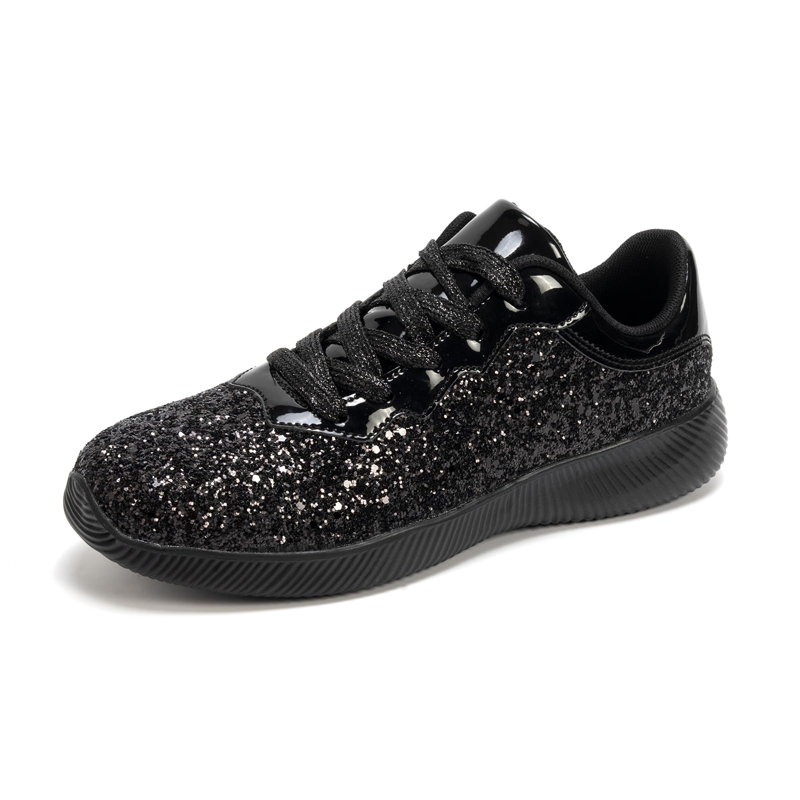 Lxuan Women's Glitter Sneakers Shoes Lightweight Tennis Shoes Metallic Sequin Walking Shoes