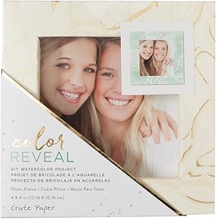 American Crafts Crate Paper Color Reveal Watercolor 4 x 4 Inch Photo Frame Marble