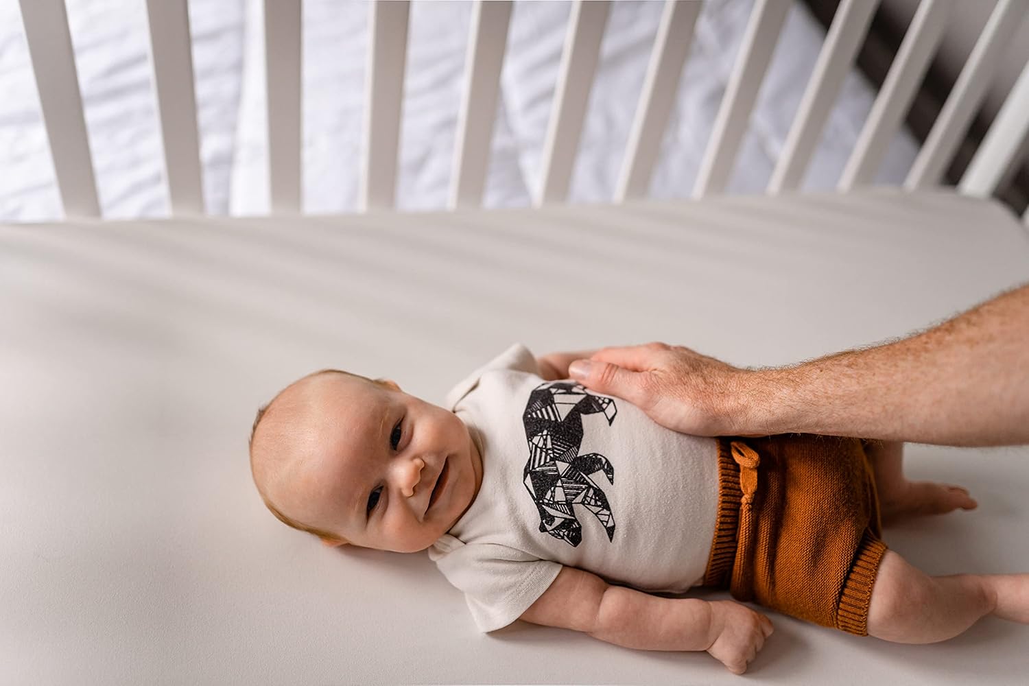 Pobibaby - Single Solid Premium Fitted Baby Crib Sheets for Standard Crib Mattress - Ultra-Soft Cotton Blend, Safe and Snug, and Stylish Solid Crib Sheet (Soft White) - Image 7