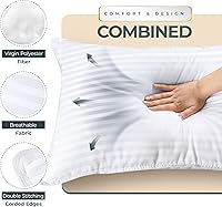 Vista 5 de Utopia Bedding - Almohadas de cama para dormir de tamaño estándar (blanco), juego de 2, calidad de hotel refrescante, para dormir de espalda, boca