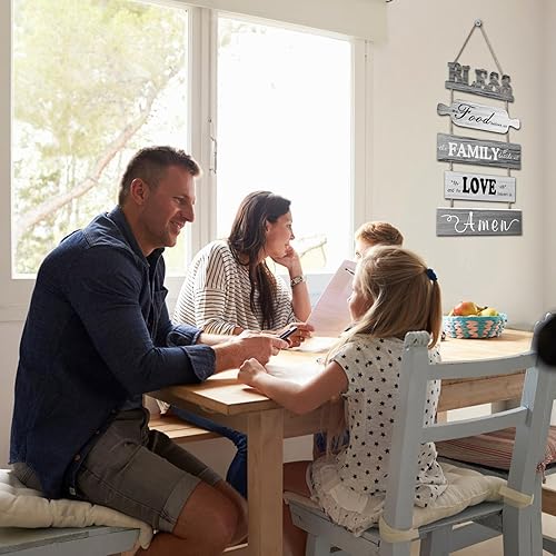 Miniatura 6 de Letrero de Bless the Food Before Us para decoración de pared de cocina, comedor rústico, decoración de pared, decoración de sala de estar,