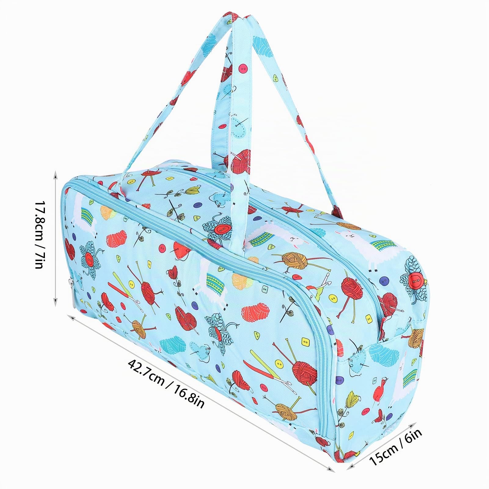 Tyenaza Borsa per Lavori a Maglia, Borsa per Riporre i Filati, Borsa a Punto Croce, Borsa per la Conservazione del Filato, Ferri da Maglia, Uncinetti e Altri Accessori, Large