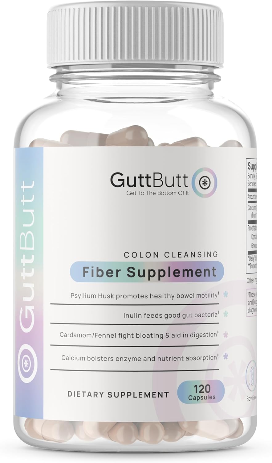 Vegan Cleanliness Fiber Supplement | Helps Promote Digestive Regularity | Psyllium Husk, Inulin, Cardamom, Fennel Seed, Calcium Carbonate | Proprietary Formula | 120 Vegan Capsules
