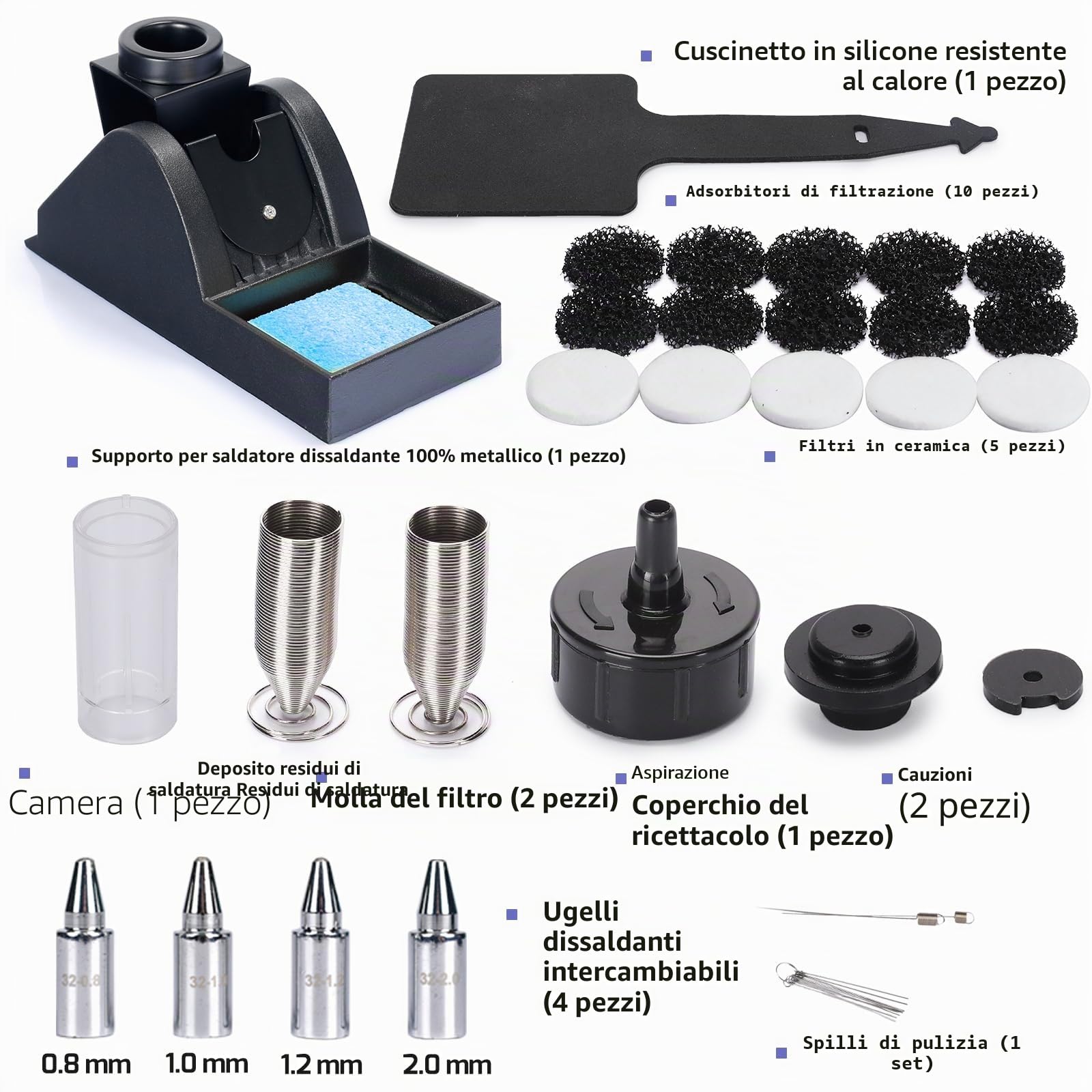 WEP 948D-I Stazione Dissaldante ad alta potenza da 110W con 4 ugelli per dissaldatura, controllo della temperatura con 3 canali preimpostati, display inclinabile, sicura ESD(EU)