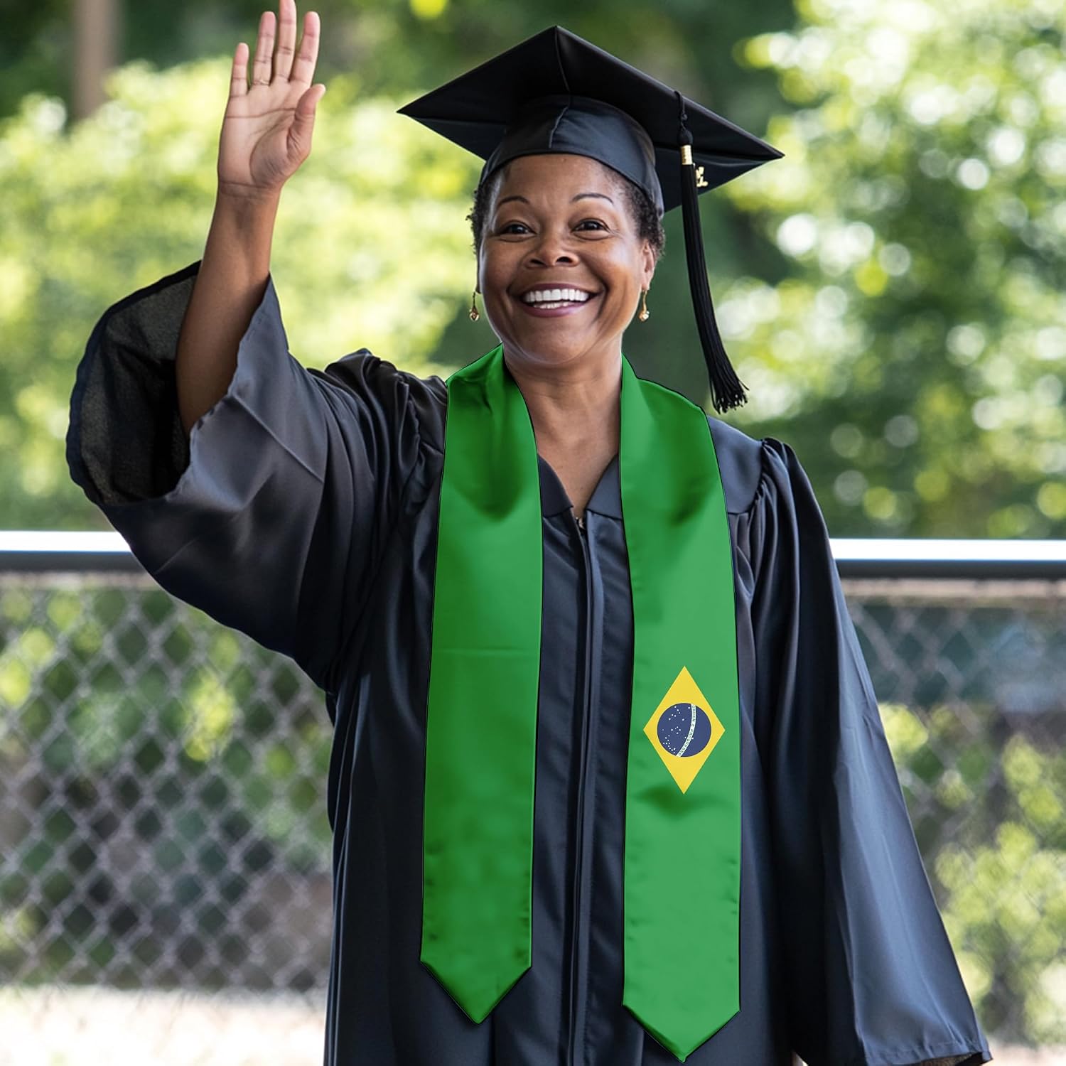 National Graduation Stole Sash for Study Aboard Students Adult Unisex, Match The Graduation Gown for Academic Commencements