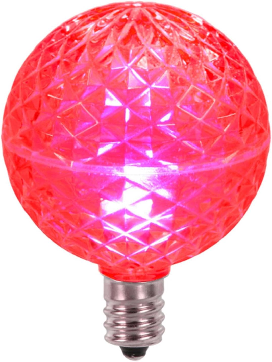Club Pack of 25 LED G50 Pink Replacement Christmas Light Bulbs E12
