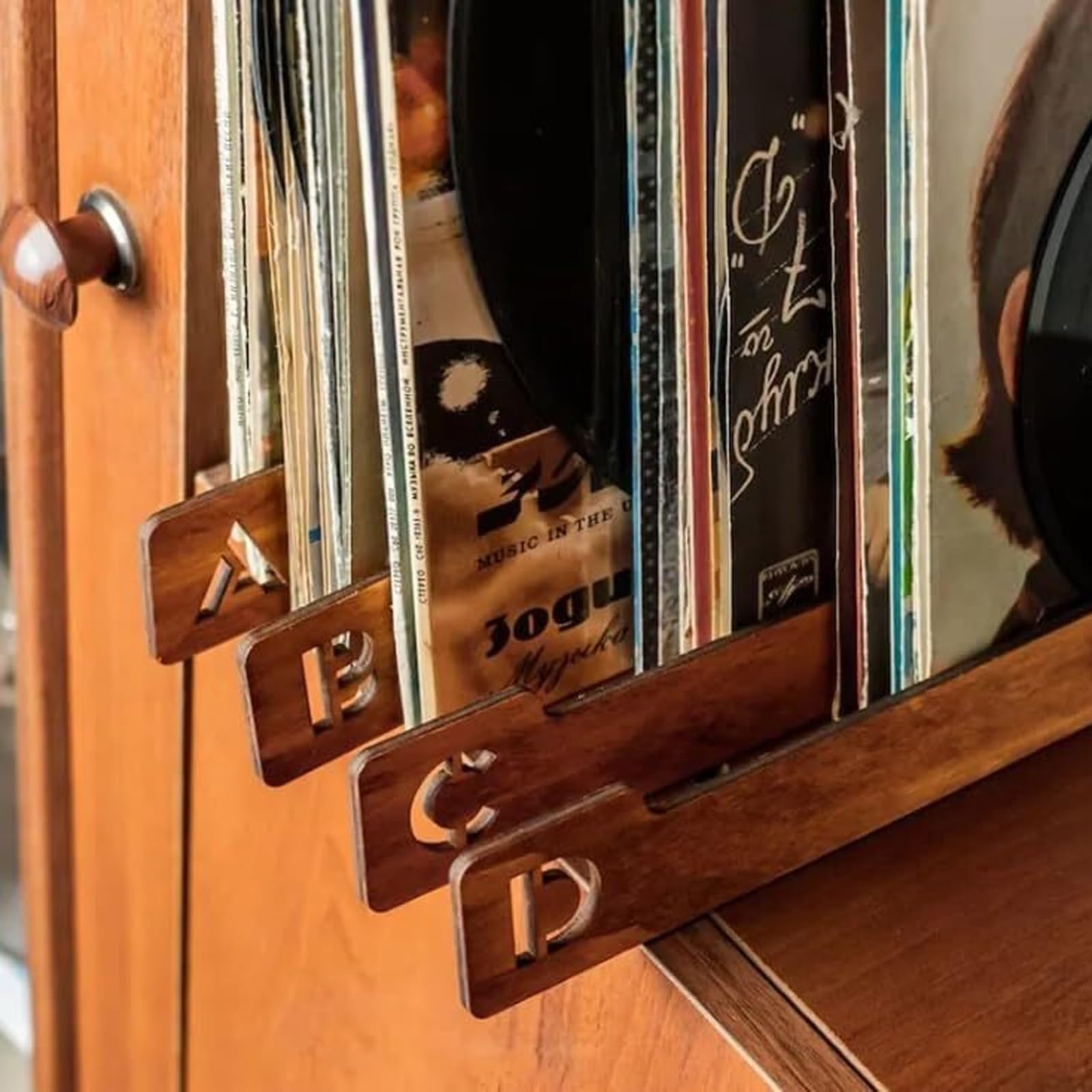 Separadores de discos de vinilo, separadores alfabéticos de almacenamiento de discos de vinilo A-Z, 26 guías de organización de estantes de discos, contenedores de colección de cajas de