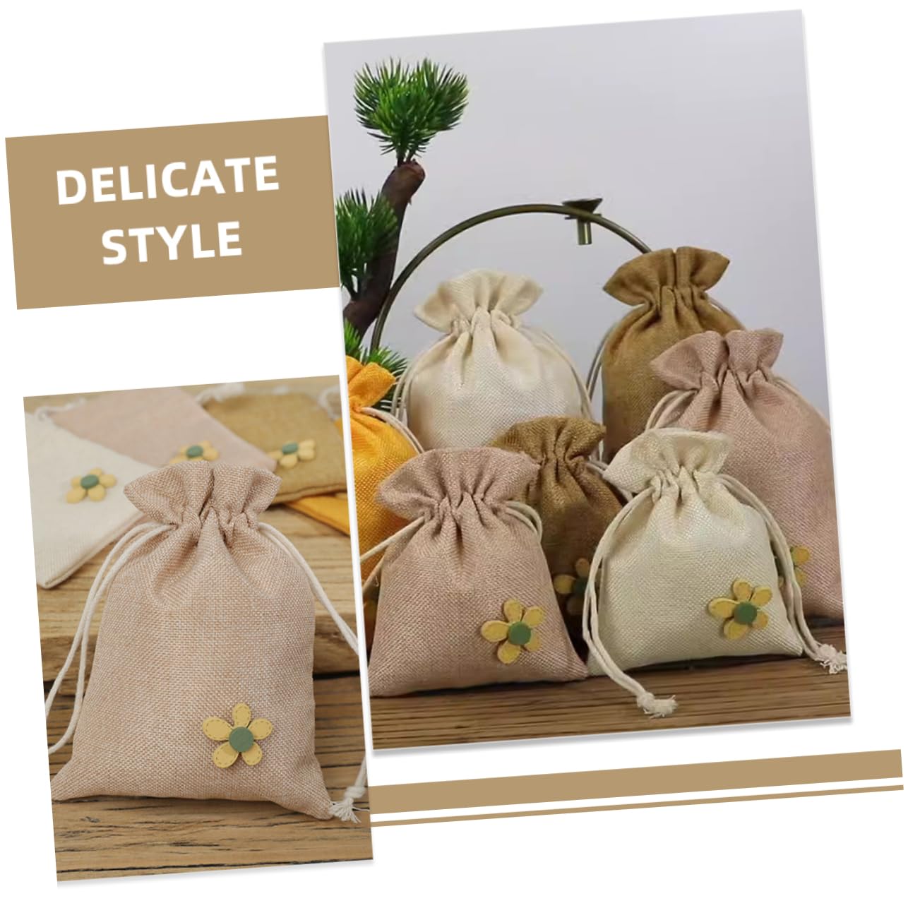 2408-12 ミニチュア巾着トートサシェ 香り袋　SOLD→ご注文承ります♡ 2408-14 ミニチュア巾着トートサシェ 香り袋 SOLD→ご注文承ります