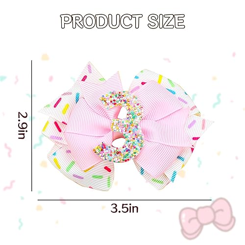 Miniatura 14 de Lazos para el pelo de cumpleaños con purpurina, decoraciones de cumpleaños perfectas para un regalo de niñas, accesorios para el cabello de niña
