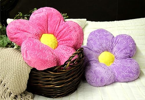Miniatura 7 de Snuggle Stuffs Adorable almohada de 15 pulgadas con diseño de flor de minky rosa