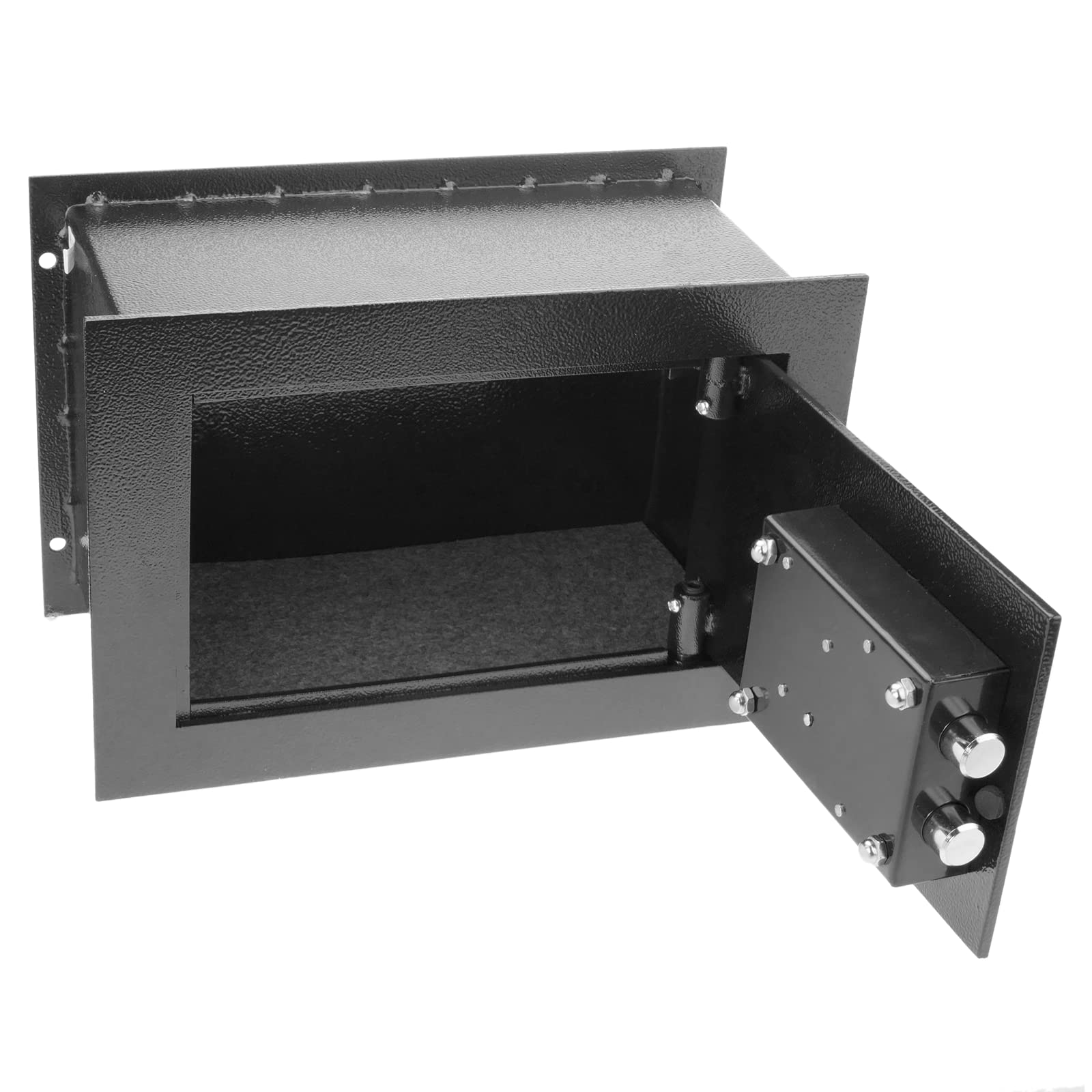 PrimeMatik - Coffre-fort de sécurité encastré en acier avec clés 26 x 15 x 18 cm noir