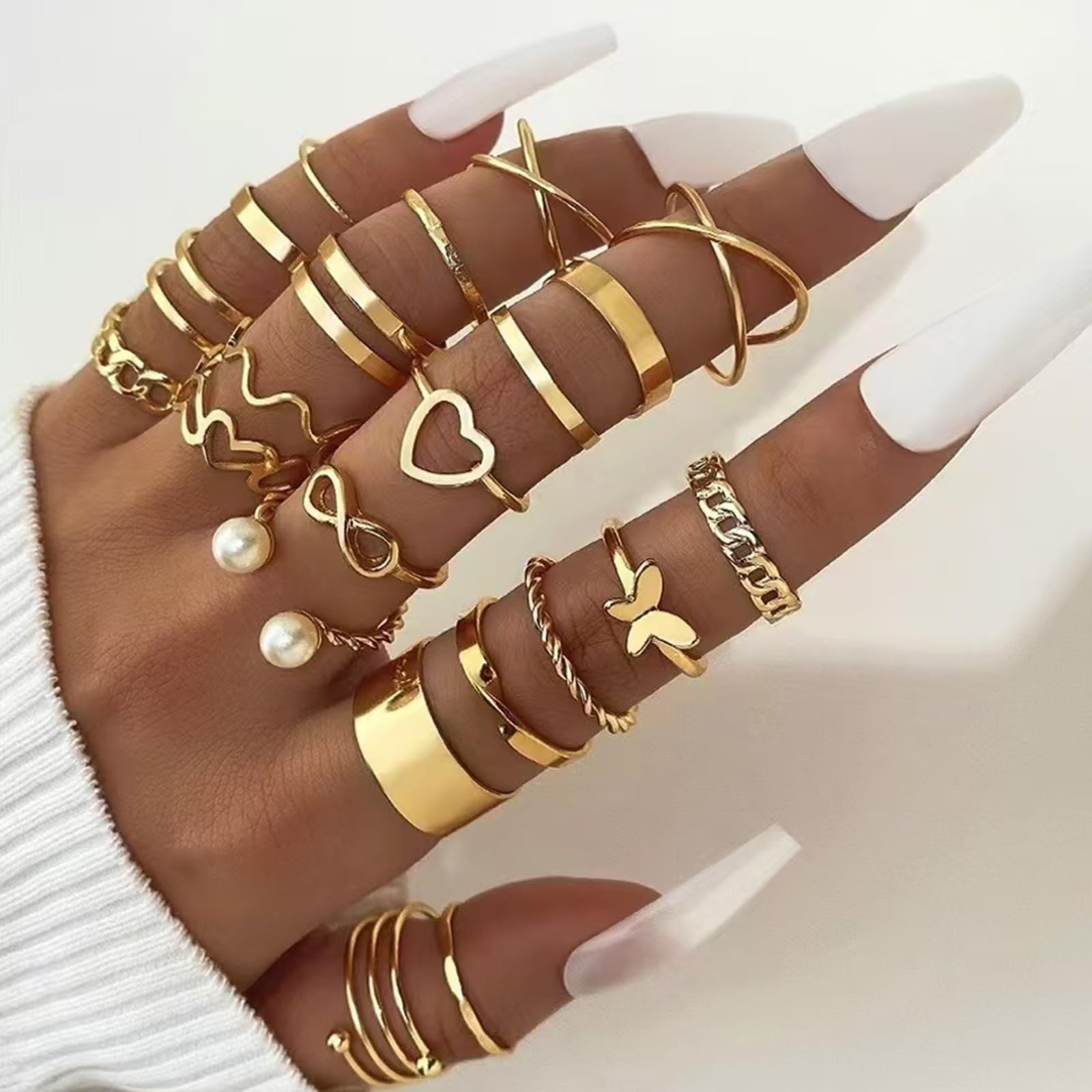 JSTHHTT 60 Pezzi Oro Parure Gioielli per Donna, Gioielli Oro Per Donne Ragazze, oOro Collana Dorata Set Bracciali e Bigiotteria, per Donne Ragazze Uso Quotidiano e Occasioni Festive Gioielli