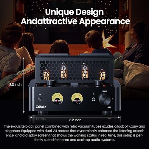 Miniatura 3 de Amplificador de tubo de audio con 4 tubos de vacío, 100 W, amplificador de potencia híbrido estéreo integrado para altavoces de estantería de alta