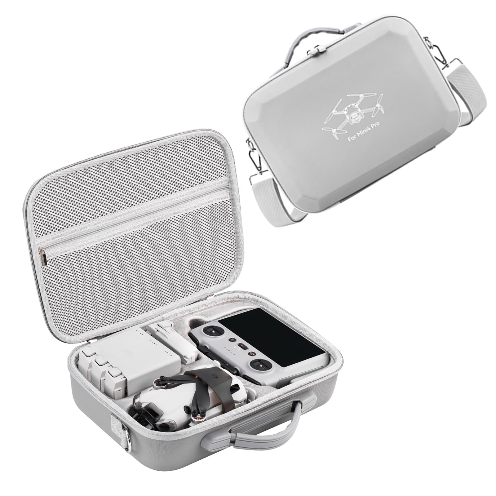 ISOI Mini 4 Pro Carrying Case, DJI Mini 4 Pro Drone Case, Gray