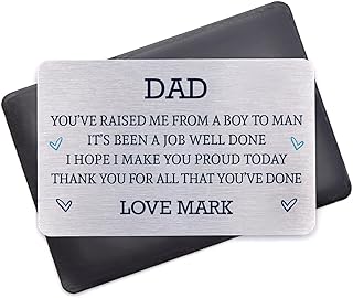 Beecreative Father Of The Groom Gifts For Wedding - Gift From Groom To Dad - Personalised Father Of The Groom Wallet Card With Holder