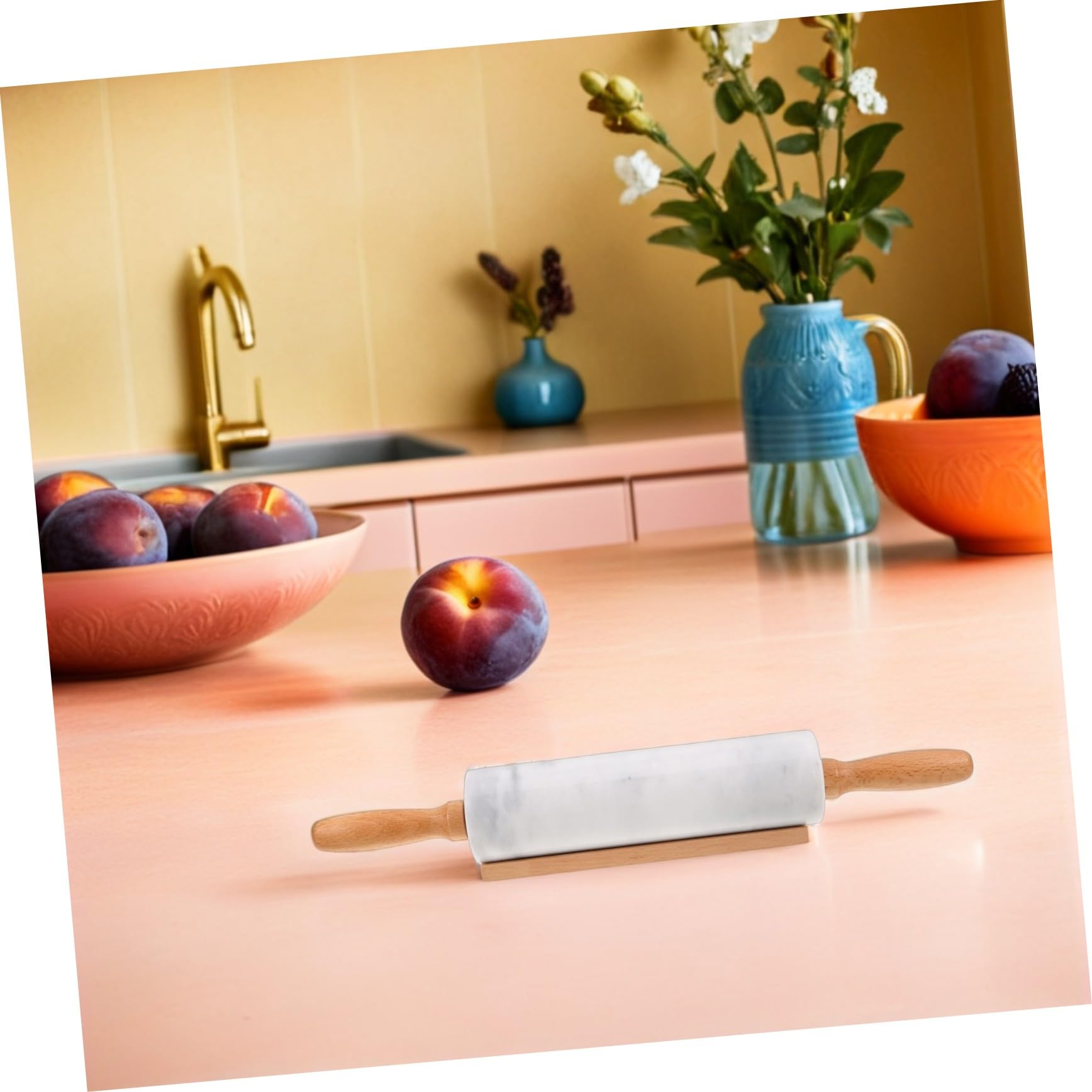 Alipis 3piezas Rodillo de Mármol Pequeño sin Mango Apto para Uso Alimentario para Masa de Fondant y Repostería Herramienta de Cocina