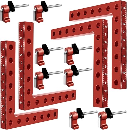 Abrazadera de 90 grados, abrazadera de gabinete, herramienta cuadrada de ángulo recto de aleación de aluminio de 5.5 x 5.5 pulgadas, abrazaderas de
